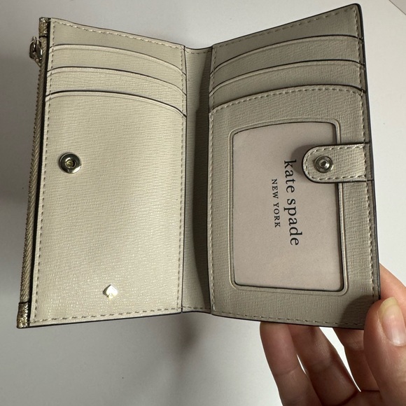 Kate Spade NWT Spencer Glitter Small Slim Bifold Wallet - Picture 7 of 11
